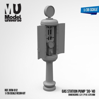 gas station pump 1935-1940 - 1-35 scale diorama accessory model accessories dioarama resin 3dprintable miniatures civil urban retro steel ww2 old isolated gasoline 3d print model - Mito3D