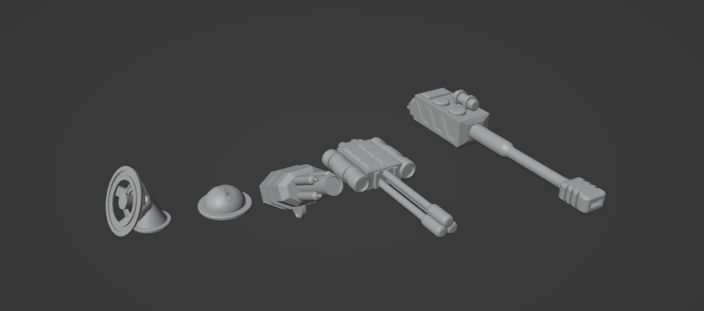 gaslands cannon set Game mortar hypno ray weapons guns creepyhero studios 3d print model - Mito3D