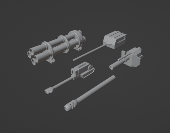 gaslands cannon seven set weapon gun barrel creepyhero studios 3D print model - Mito3D