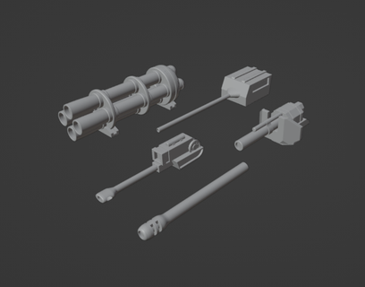 gaslands cannone impostato arma pistola barile creepyhero studi 3d print model - Mito3D