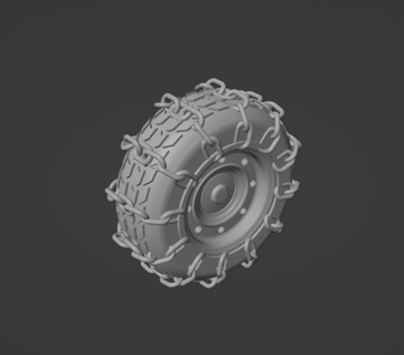 gaslands chaîne pneu ensemble Jeu roue héros effrayant studios 3d print model - Mito3D