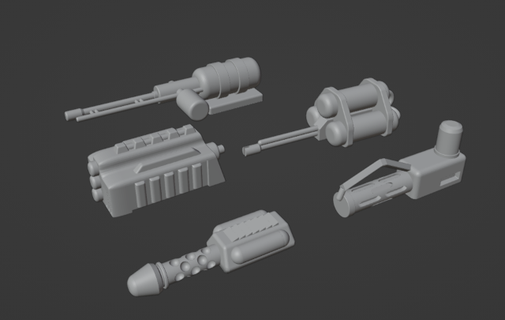 gaslands flamethrower eight set weapon gun creepyhero studios 3d print model - Mito3D