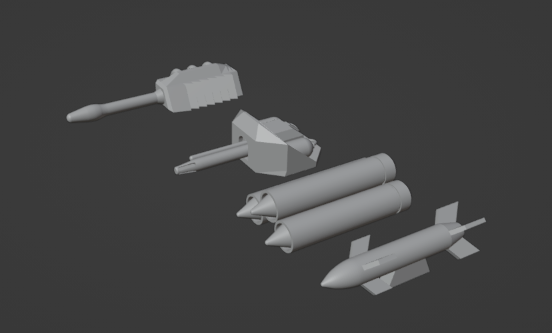 gaslands flamethrower set Game rocket missile weapons gun creepyhero studios 3D print model - Mito3D