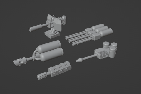 gaslands echador llama conjunto arma pistola héroe espeluznante estudios 3d print model - Mito3D
