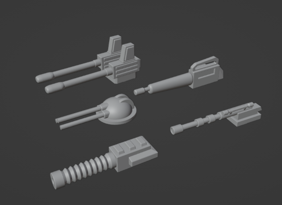 gaslands Ametralladora conjunto armas pistola héroe espeluznante estudios 3D print model - Mito3D
