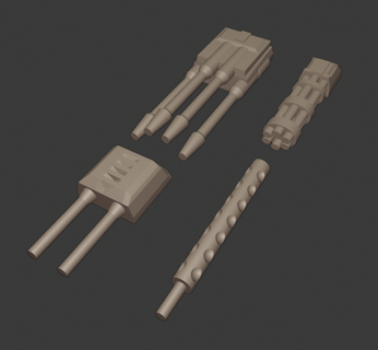 gaslands machinegun set weapons guns machineguns creepyhero bits 3d print model - Mito3D