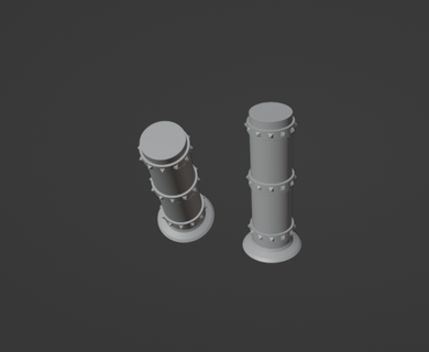 gaslands spiked pillar set Game 3d print model - Mito3D