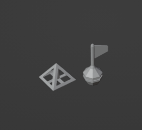 Gaslands kaynaklı piramit bayrak Ayarlamak oyun amaç engel ürpertici kahraman stüdyolar 3d print model - Mito3D