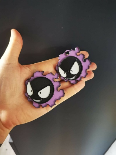 gastly schlüsselbund magnet pokémon pikachu charmander spritzen bulbasaur 3d print model - Mito3D