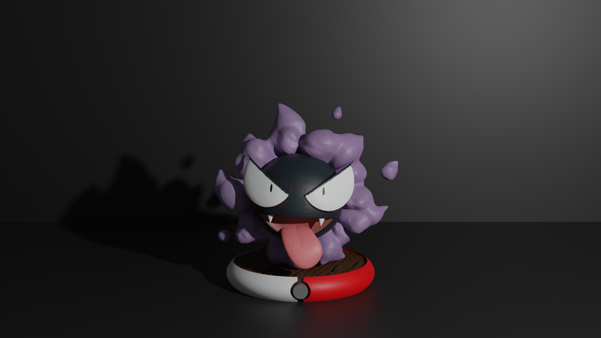gastly Pokémon 3d impression modèle hanter gengar fantôme poison Halloween effrayant Pokemongo pokedex pokeball monstre méga évolution esprit rusé Pikachu Évoli cendre 3D print model - Mito3D