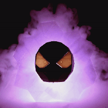 gastly poly vapeur décoration lowpoly facetté Pokémon fumée vape narguilé cig Halloween jack lantern 3d print model - Mito3D