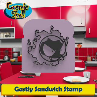 gastly sandwich timbre Pokémon fantôme hanter gengar méga gigantamax pain cuisine outil décoration cadeau fonctionnel 3d print model - Mito3D