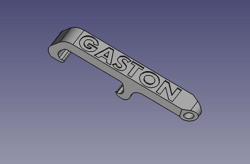 gaston pocket bottle opener key ring first name 3d print model - Mito3D