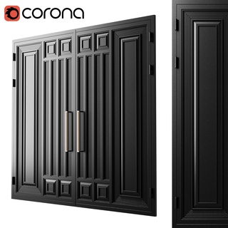 portón negro desván 01 cromo madera 3d print model - Mito3D
