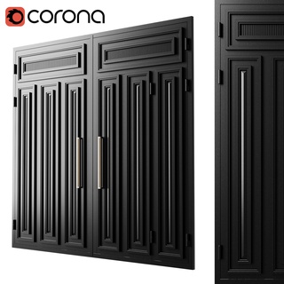 portón negro desván 02 cromo madera 3d print model - Mito3D
