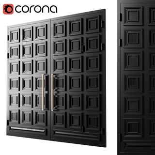 cancello nero loft 03 architettura cromo legna 3d print model - Mito3D