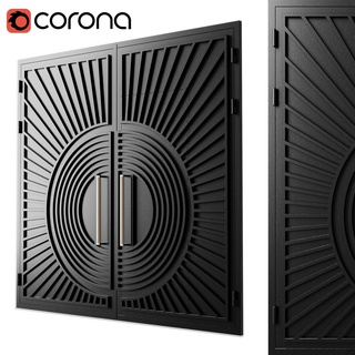 portón negro desván 04 arquitectura cromo madera 3d print model - Mito3D