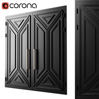 portón negro desván 07 cromo madera 3d print model - Mito3D