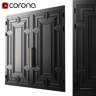 portón negro desván 10 arquitectura cromo madera 3d print model - Mito3D