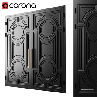 portón negro desván 11 arquitectura cromo madera 3d print model - Mito3D