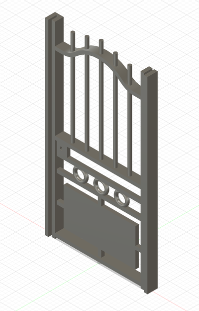 kapı korkuluk takım v1 diyorama bariyer demir oyuncak konak kurtulmak giriş liman çit 3d print model - Mito3D