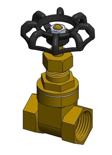 gate valve 14npt 150wog nom pipe 3d print model - Mito3D