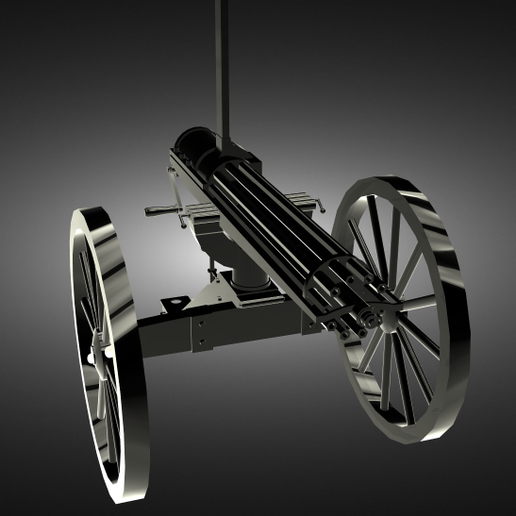 Gatling Gewehr 1876 3D print model - Mito3D