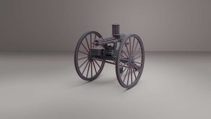 gatling arma fogo 1 35 72 ww1 tanque militares resina 3d impressão 20mm miniatura stl peça 34 3d print model - Mito3D