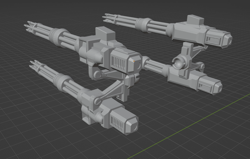 Gatling pistola añadir hg espalda paquete gundam alto grado armas mochila 3d print model - Mito3D