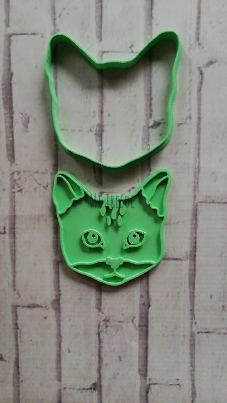 gato cara cortante marcador cortador sello cortapastas gatito mascota 3D print model - Mito3D