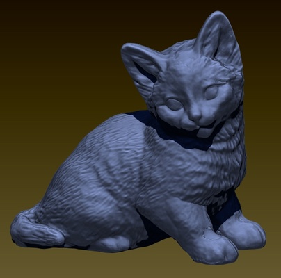 gato escultura arte kity felino mascota decoración ornamento 3d print model - Mito3D