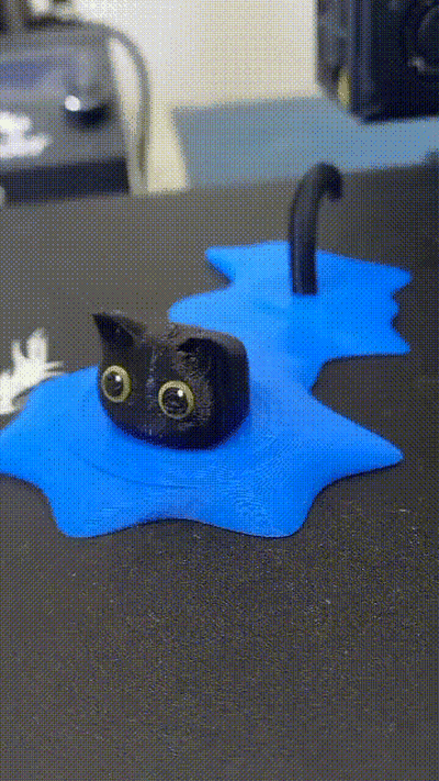 gato kawai fofa água preto lindo brinquedo 3d print model - Mito3D