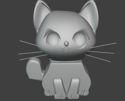 gato guaxinim arte animal adorável prática adorno decorativo 3d print model - Mito3D