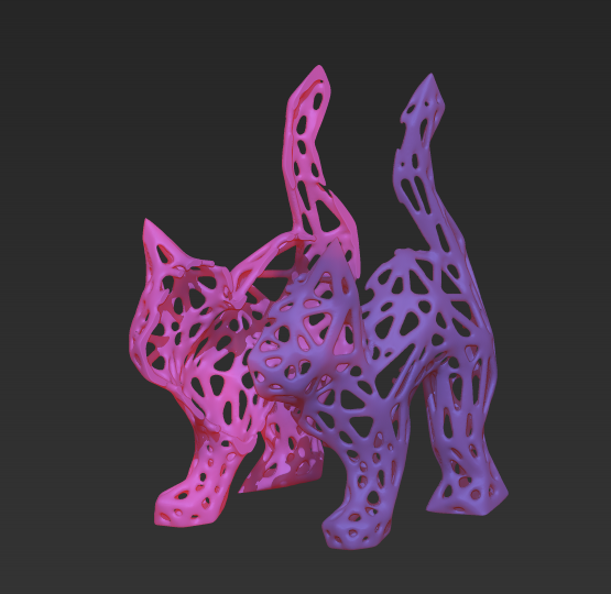 gato voronoi arte 3D print model - Mito3D