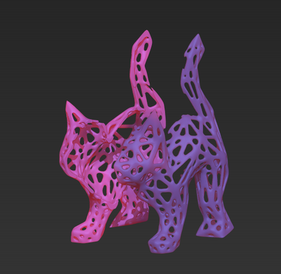 gato voronoi art 3d print model - Mito3D