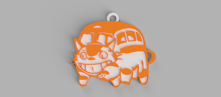 gatobus totoro portachiavi pendente orecchino 3d print model - Mito3D