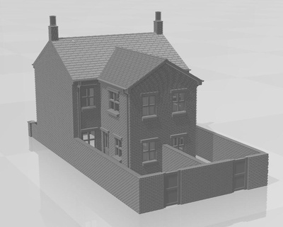 gauge terraced house storey extension walls scale railway terrace 3d print model - Mito3D