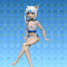 gawr gura cat swinsuit figure art gura gawrgura vtuber shark 3dprint keychain anime hololive animegirl