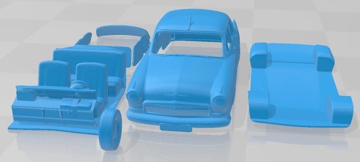 gaz 21 Volga 1956 yazdırılabilir araba yuva ölçülü Tamiya rc miniz hobi mikro 3d print model - Mito3D