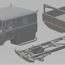 gaz 66 yazdırılabilir kamyon oyun yuvası scalextric kabuk rc radyo izleme vücut araba tamiya miniz 1-10 1-32 1-18 1-24 1-14 1-12 3d print model - Mito3D