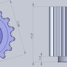 gear 16 teeth tool wheel 3d print model - Mito3D
