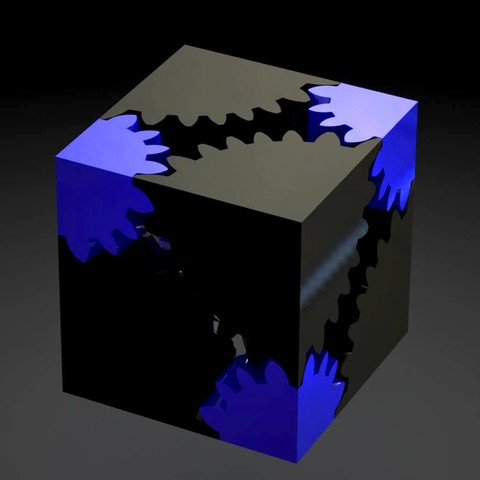 engranaje del cubo de rubik juego engranajes balde cube 3D print model - Mito3D