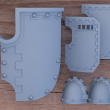 Ausrüstung Hände Einsteigen bitz Tischplatte Brecher Eisen Schild Kessel Schulter Pad 3d print model - Mito3D