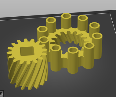gear mechanical helicoidal pen engrenagem gear helicoidal  3d print model - Mito3D