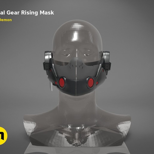 gear metal rising mask game toy wearable filter replica functional move servo 3D print model - Mito3D