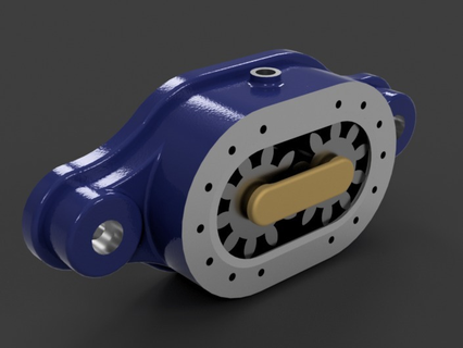 gear pump 3dprintable engineering engineeringproject fusion 360 gears hydraulic oil university 3d print model - Mito3D