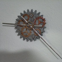 engranaje pared reloj decoración 3d print model - Mito3D