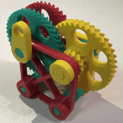 gearbox 27 - 1 mechanism game 3d print model - Mito3D