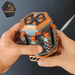 orientato meccanico scatola regalo Ingranaggio ingranaggi meccanismo dado arte gioielleria tech gadget 3d print model - Mito3D