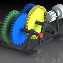 orientado motor didáctico modelo motorreductor educación tecnología engranaje 3d print model - Mito3D